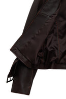 Love Kadın Kahverengi Gömlek Yaka Vintage Oversize Deri Ceket | Derimod Love Kadın Kahverengi Gömlek Yaka Vintage Oversize Deri Ceket | Derimod