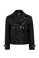 Paloma Kadın Siyah Kısa Oversize Biker Deri Ceket | Derimod Paloma Kadın Siyah Kısa Oversize Biker Deri Ceket | Derimod