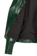 Roma Kadın Yeşil Kısa Biker Deri Ceket | Derimod Roma Kadın Yeşil Kısa Biker Deri Ceket | Derimod