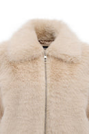 Dallas Kadın Bej Gömlek Yaka Teddy Mont | Derimod Dallas Kadın Bej Gömlek Yaka Teddy Mont | Derimod