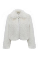 Dallas Kadın Beyaz Gömlek Yaka Teddy Mont | Derimod Dallas Kadın Beyaz Gömlek Yaka Teddy Mont | Derimod