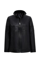 Diana Kadın Siyah Yaka Kürklü Oversize Deri Mont | Derimod Diana Kadın Siyah Yaka Kürklü Oversize Deri Mont | Derimod