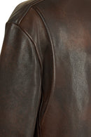 Garcia Kadın Kahverengi Gömlek Yaka Oversize Deri Ceket | Derimod Garcia Kadın Kahverengi Gömlek Yaka Oversize Deri Ceket | Derimod