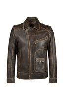 Carter Erkek Kahverengi Biker Deri Mont | Derimod Carter Erkek Kahverengi Biker Deri Mont | Derimod