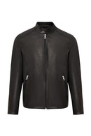 Insignia Erkek Siyah Hakim Yaka Deri Mont | Derimod Insignia Erkek Siyah Hakim Yaka Deri Mont | Derimod