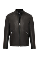 Insignia Erkek Siyah Hakim Yaka Deri Mont | Derimod Insignia Erkek Siyah Hakim Yaka Deri Mont | Derimod