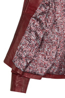 Lydia(Plus) Woman Red Relaxed-Fit Leather Jacket | Derimod Lydia(Plus) Woman Red Relaxed-Fit Leather Jacket | Derimod