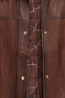 Daniela Kadın Kahverengi Kapüşonlu Uzun Oversize Deri Kaban | Derimod Daniela Kadın Kahverengi Kapüşonlu Uzun Oversize Deri Kaban | Derimod