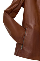 Helen Kadın Taba Kısa Deri Ceket | Derimod Helen Kadın Taba Kısa Deri Ceket | Derimod