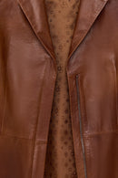 Helen Kadın Taba Kısa Deri Ceket | Derimod Helen Kadın Taba Kısa Deri Ceket | Derimod