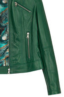 Sonia Kadın Yeşil Kısa Deri Ceket | Derimod Sonia Kadın Yeşil Kısa Deri Ceket | Derimod