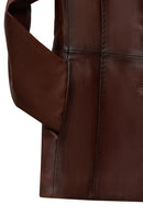 Barbara Kadın Kahverengi Blazer Deri Ceket | Derimod Barbara Kadın Kahverengi Blazer Deri Ceket | Derimod