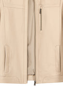 Oscar Erkek Bej Fermuarlı Deri Ceket | Derimod Oscar Erkek Bej Fermuarlı Deri Ceket | Derimod