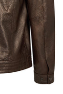 Oscar Erkek Kahverengi Fermuarlı Deri Ceket | Derimod Oscar Erkek Kahverengi Fermuarlı Deri Ceket | Derimod