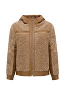 Prag Kadın Hardal Kapüşonlu Teddy Deri Mont | Derimod Prag Kadın Hardal Kapüşonlu Teddy Deri Mont | Derimod