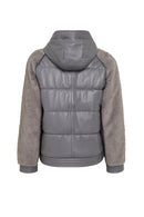 Prag Kadın Gri Kapüşonlu Teddy Deri Mont | Derimod Prag Kadın Gri Kapüşonlu Teddy Deri Mont | Derimod