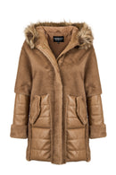 Virginia Kadın Kahverengi Kapüşonlu Uzun Teddy Kaban | Derimod Virginia Kadın Kahverengi Kapüşonlu Uzun Teddy Kaban | Derimod