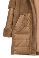 Virginia Kadın Kahverengi Kapüşonlu Uzun Teddy Kaban | Derimod Virginia Kadın Kahverengi Kapüşonlu Uzun Teddy Kaban | Derimod