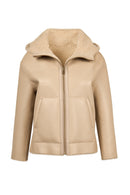 Gardena Kadın Bej Çift Taraflı Teddy Mont | Derimod Gardena Kadın Bej Çift Taraflı Teddy Mont | Derimod