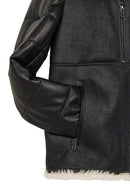 Zermatt Erkek Siyah Hakim Yaka Teddy Mont | Derimod Zermatt Erkek Siyah Hakim Yaka Teddy Mont | Derimod