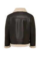 Bern Men's Brown Teddy Leather Jacket | Derimod Bern Men's Brown Teddy Leather Jacket | Derimod
