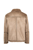 Gstaab Men's Beige Collar Teddy Coat | Derimod Gstaab Men's Beige Collar Teddy Coat | Derimod