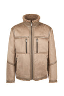 Gstaab Men's Beige Collar Teddy Coat | Derimod Gstaab Men's Beige Collar Teddy Coat | Derimod