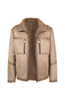 Gstaab Men's Beige Collar Teddy Coat | Derimod Gstaab Men's Beige Collar Teddy Coat | Derimod