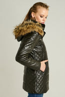 Blanch Long Kadın Deri Ceket | Derimod Blanch Long Kadın Deri Ceket | Derimod