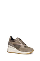 Geox Kadın Vizon Respira Bağcıklı Dolgu Topuklu Deri Sneaker | Derimod Geox Kadın Vizon Respira Bağcıklı Dolgu Topuklu Deri Sneaker | Derimod