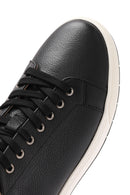 Erkek Siyah Bağcıklı Deri Sneaker | Derimod Erkek Siyah Bağcıklı Deri Sneaker | Derimod