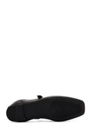 Women's Black Banded Leather Ballerinas | Derimod Women's Black Banded Leather Ballerinas | Derimod