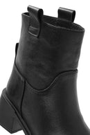 Women's Black Thick Heeled Leather Boots | Derimod Women's Black Thick Heeled Leather Boots | Derimod