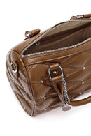 Kadın Vizon Uzun Askılı Aksesuarlı Kapitone Desenli Kol Çantası | Derimod Kadın Vizon Uzun Askılı Aksesuarlı Kapitone Desenli Kol Çantası | Derimod