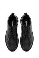 Erkek Siyah Bağcıklı Deri Sneaker | Derimod Erkek Siyah Bağcıklı Deri Sneaker | Derimod