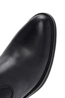 Women's Black Heeled Zippered Leather Boots | Derimod Women's Black Heeled Zippered Leather Boots | Derimod