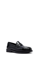 Kadın Siyah Rugan Deri Maskülen Loafer | Derimod Kadın Siyah Rugan Deri Maskülen Loafer | Derimod