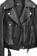 Atlantis Women's Black Double Breasted Leather Jacket | Derimod Atlantis Women's Black Double Breasted Leather Jacket | Derimod