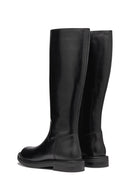 Geox Women's Black Serilda Zippered Leather Boots | Derimod Geox Women's Black Serilda Zippered Leather Boots | Derimod