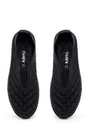 Woman Black Patterned Leather Comfort Shoes | Derimod Woman Black Patterned Leather Comfort Shoes | Derimod