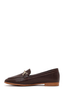 Kadın Kahverengi Tokalı Deri Klasik Loafer | Derimod Kadın Kahverengi Tokalı Deri Klasik Loafer | Derimod