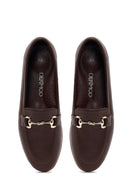 Kadın Kahverengi Tokalı Deri Klasik Loafer | Derimod Kadın Kahverengi Tokalı Deri Klasik Loafer | Derimod