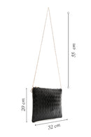 Women's Black Long Chain Strap Printed Clutch Bag | Derimod Women's Black Long Chain Strap Printed Clutch Bag | Derimod