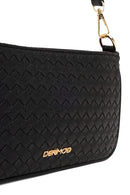 Kadın Siyah Uzun Askılı Örgülü Omuz Çantası | Derimod Kadın Siyah Uzun Askılı Örgülü Omuz Çantası | Derimod