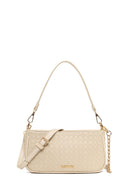 Kadın Bej Uzun Askılı Örgülü Omuz Çantası | Derimod Kadın Bej Uzun Askılı Örgülü Omuz Çantası | Derimod