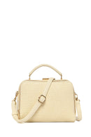 Women's Cream Long Strap Straw Handle Bag | Derimod Women's Cream Long Strap Straw Handle Bag | Derimod
