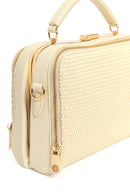 Women's Cream Long Strap Straw Handle Bag | Derimod Women's Cream Long Strap Straw Handle Bag | Derimod