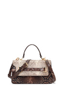 Kadın Bej Desenli Uzun Askılı Mini Kol Çantası | Derimod Kadın Bej Desenli Uzun Askılı Mini Kol Çantası | Derimod