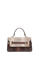 Kadın Bej Desenli Uzun Askılı Mini Kol Çantası | Derimod Kadın Bej Desenli Uzun Askılı Mini Kol Çantası | Derimod