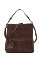 Kadın Kahverengi Uzun Askılı Süet Omuz Çantası | Derimod Kadın Kahverengi Uzun Askılı Süet Omuz Çantası | Derimod